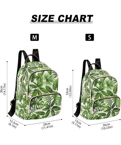 Tropical Palm Leaves Quilted Backpack for Women Travel Bag Shoulder Bags Purses for Daily Nurse Work S Medium $16.73 Backpacks