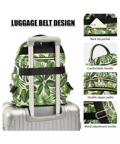 Tropical Palm Leaves Quilted Backpack for Women Travel Bag Shoulder Bags Purses for Daily Nurse Work S Medium $16.73 Backpacks