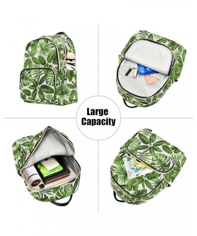 Tropical Palm Leaves Quilted Backpack for Women Travel Bag Shoulder Bags Purses for Daily Nurse Work S Medium $16.73 Backpacks