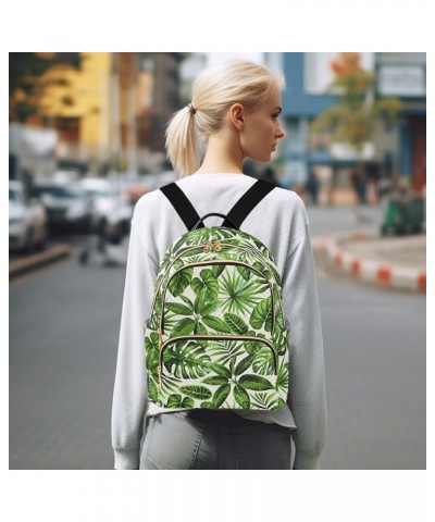 Tropical Palm Leaves Quilted Backpack for Women Travel Bag Shoulder Bags Purses for Daily Nurse Work S Medium $16.73 Backpacks