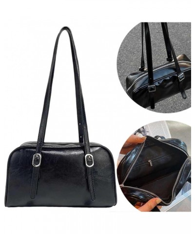 PU Leather Fashion Sling Bag Large Capacity Women Daily Shoulder Bag Solid Color Stylish Underarm Bags Adjustable Stra Black ...