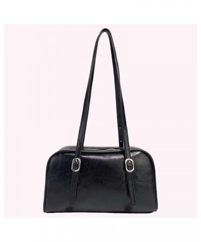 PU Leather Fashion Sling Bag Large Capacity Women Daily Shoulder Bag Solid Color Stylish Underarm Bags Adjustable Stra Black ...