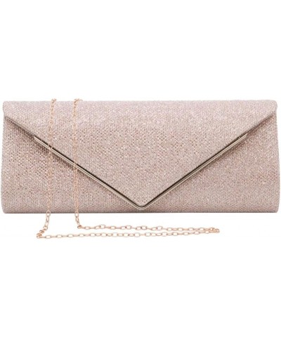 Evening Clutch for Women, Envelope Purse Handbag Crossbody Shoulder Bag with Detachable Chain for Wedding Party Prom Champagn...