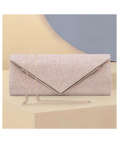 Evening Clutch for Women, Envelope Purse Handbag Crossbody Shoulder Bag with Detachable Chain for Wedding Party Prom Champagn...