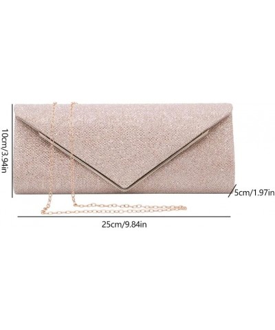 Evening Clutch for Women, Envelope Purse Handbag Crossbody Shoulder Bag with Detachable Chain for Wedding Party Prom Champagn...