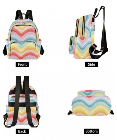 Cartoon Rainbow Pattern Fashion Backpack Purse for Women, Casual Daypacks, Ladies Gift for Traveling Hiking Multicolor Medium...