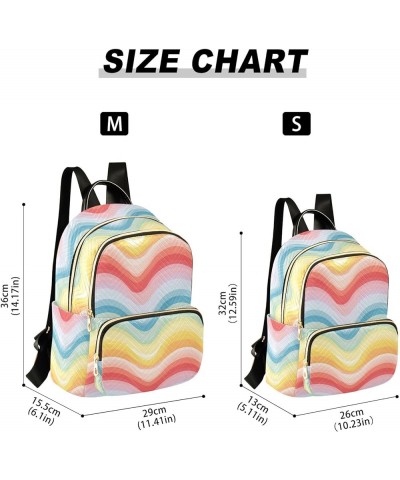 Cartoon Rainbow Pattern Fashion Backpack Purse for Women, Casual Daypacks, Ladies Gift for Traveling Hiking Multicolor Medium...