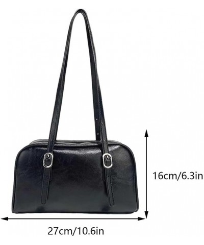 PU Leather Fashion Sling Bag Large Capacity Women Daily Shoulder Bag Solid Color Stylish Underarm Bags Adjustable Stra Black ...