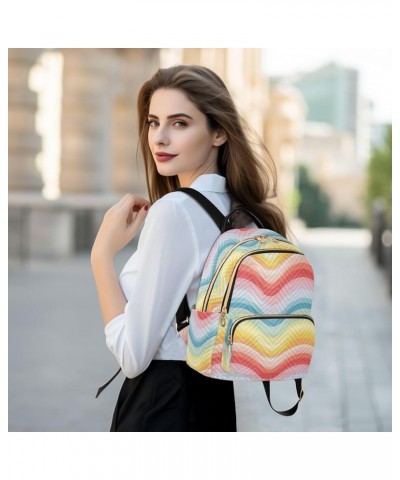 Cartoon Rainbow Pattern Fashion Backpack Purse for Women, Casual Daypacks, Ladies Gift for Traveling Hiking Multicolor Medium...