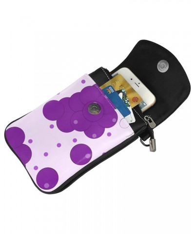 women leather Cell Phone Purse cartoon grapes picture Soft, durable and waterproof PU leather Convenient for daily use and tr...