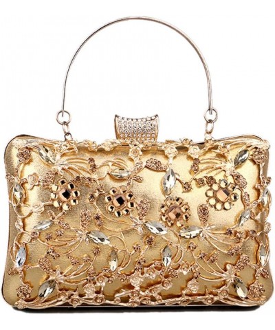 Hollow Out Style Evening Bags Party Day Clutch Bag Diamonds Chain Shoulder Handbags Purse Gold $41.18 Evening Bags