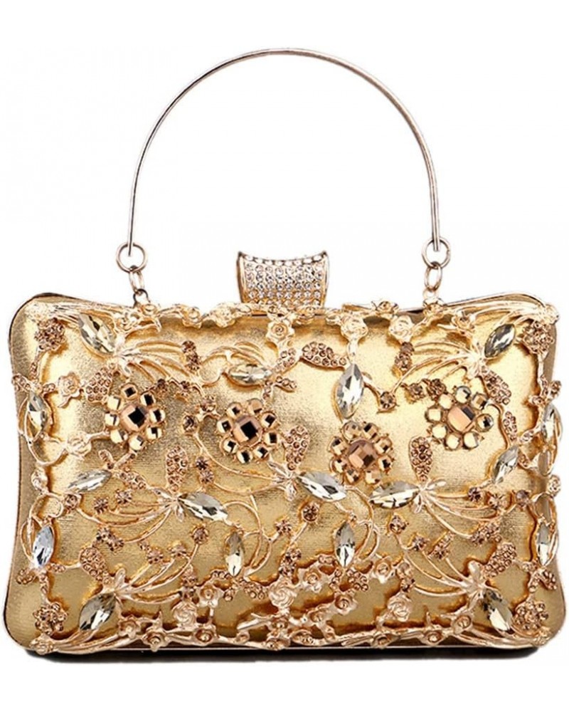 Hollow Out Style Evening Bags Party Day Clutch Bag Diamonds Chain Shoulder Handbags Purse Gold $41.18 Evening Bags