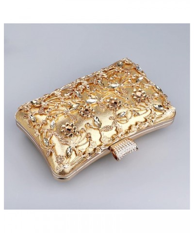 Hollow Out Style Evening Bags Party Day Clutch Bag Diamonds Chain Shoulder Handbags Purse Gold $41.18 Evening Bags