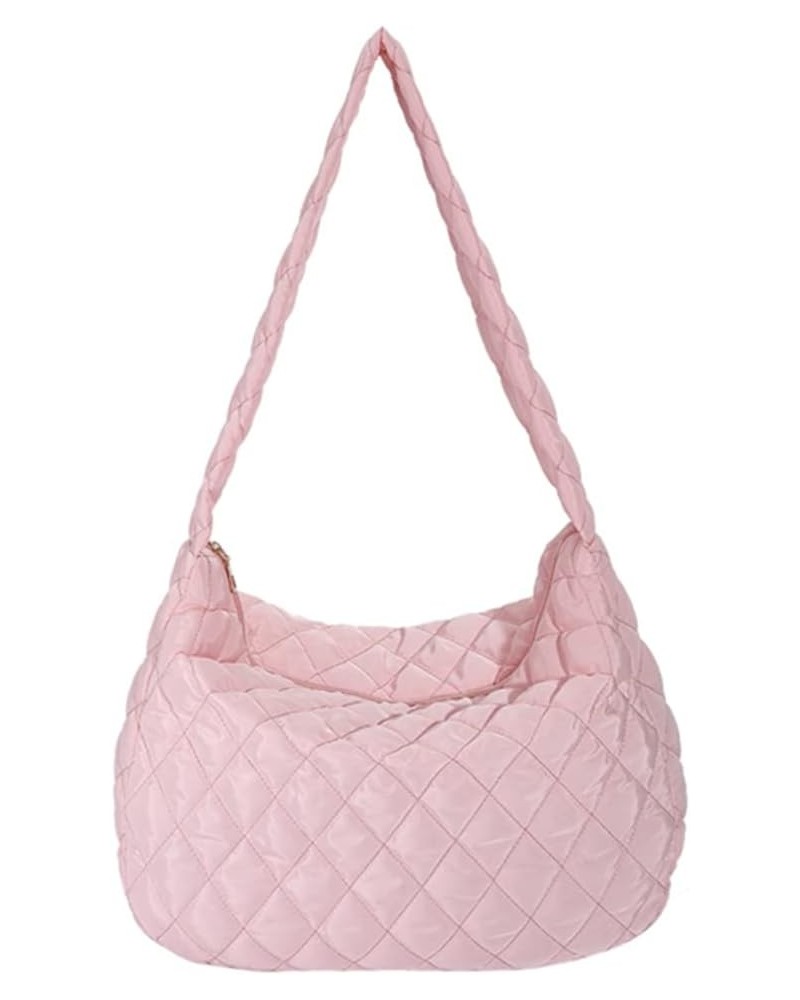 Fashion Women Shopper Bag Large Capacity Tote Handbags Rhombus Pattern Top-handle Bag Solid Portable Armpit for Tr Pink $8.47...