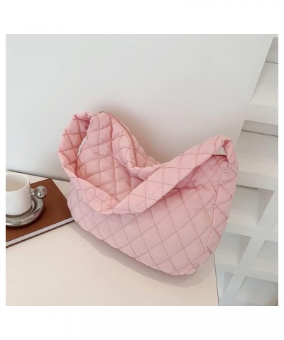 Fashion Women Shopper Bag Large Capacity Tote Handbags Rhombus Pattern Top-handle Bag Solid Portable Armpit for Tr Pink $8.47...