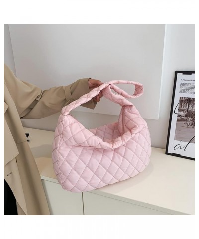 Fashion Women Shopper Bag Large Capacity Tote Handbags Rhombus Pattern Top-handle Bag Solid Portable Armpit for Tr Pink $8.47...