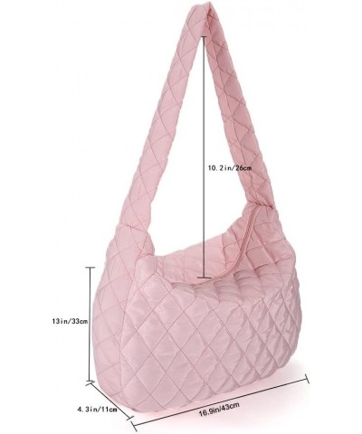 Fashion Women Shopper Bag Large Capacity Tote Handbags Rhombus Pattern Top-handle Bag Solid Portable Armpit for Tr Pink $8.47...