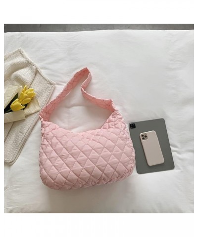 Fashion Women Shopper Bag Large Capacity Tote Handbags Rhombus Pattern Top-handle Bag Solid Portable Armpit for Tr Pink $8.47...