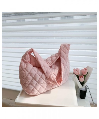 Fashion Women Shopper Bag Large Capacity Tote Handbags Rhombus Pattern Top-handle Bag Solid Portable Armpit for Tr Pink $8.47...