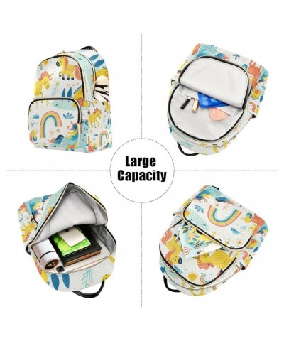 Small Backpack Purse for Women, Cartoon Unicorn Horse Travel Bag Casual Daypack Shoulder Bag Medium $19.43 Backpacks