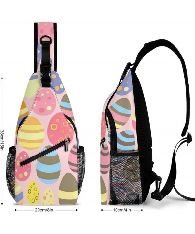 Fashion Sling Backpack, Daypack, for Colorful Eggs Crossbody Rope Chest Rucksack, Tote Bags, Gym Bags Sack Daypack Outdoor Ba...