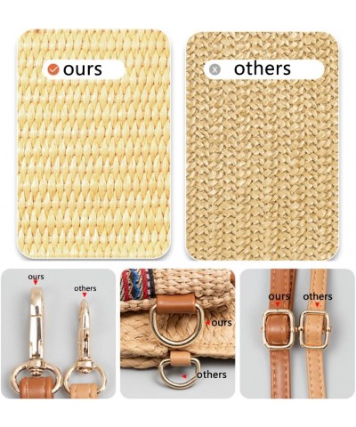 Straw Woven Clutch Purse for Women Straw Crossbody Tote Handbag with Adjustable Strap Summer Beach Purse 2024 Fbmbag2024-02-s...