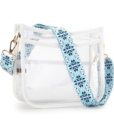 Clear Crossbody Bag for Women Clear Bag for Stadium Events Trendy Travel Shoulder Purse Handbags A Clear White $10.25 Hobo Bags