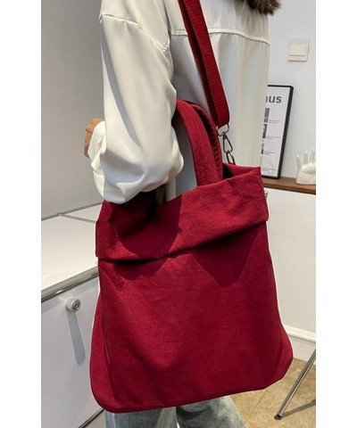 Tote Bag Women Men Dumpling Sling Crossbody Bag Nylon Crescent Bag Hobo Shoulder Handbag for Sport Gym Travel Winered $26.49 ...