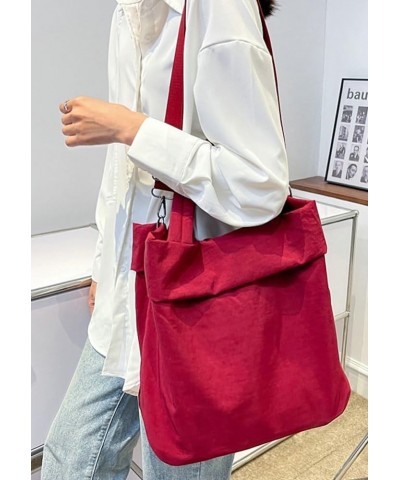 Tote Bag Women Men Dumpling Sling Crossbody Bag Nylon Crescent Bag Hobo Shoulder Handbag for Sport Gym Travel Winered $26.49 ...