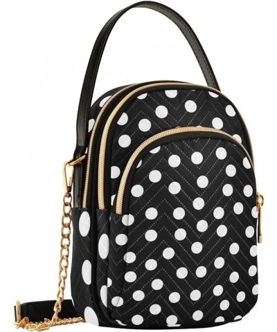 Polka Dot Shoulder Handbags Lightweight Shoulder Side Handbag with Strap Wrist Purse for Women Black Polka Dots $12.22 Should...