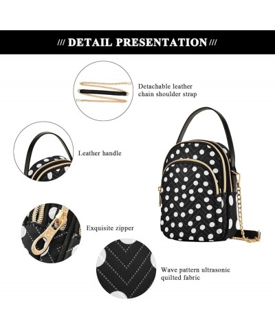 Polka Dot Shoulder Handbags Lightweight Shoulder Side Handbag with Strap Wrist Purse for Women Black Polka Dots $12.22 Should...