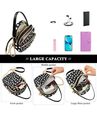 Polka Dot Shoulder Handbags Lightweight Shoulder Side Handbag with Strap Wrist Purse for Women Black Polka Dots $12.22 Should...