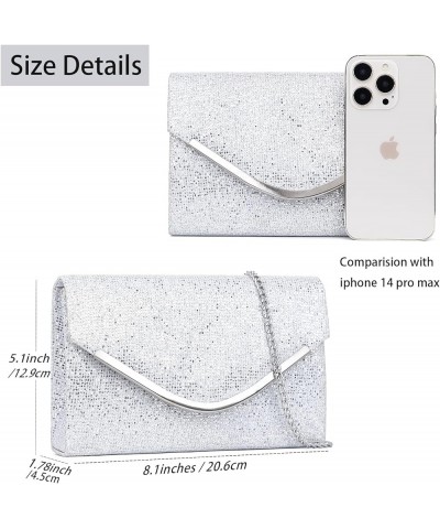 Clutch Purses Evening Bag for Women Formal,Classic Envelope Purses and Handbags Wedding Party Prom with Shoulder Strap Shine ...