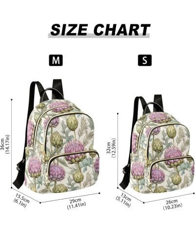 Watercolor Purple Flower Fashion Backpack Purse for Women, Casual Daypacks, Ladies Gift for Traveling Hiking Multicolor Small...