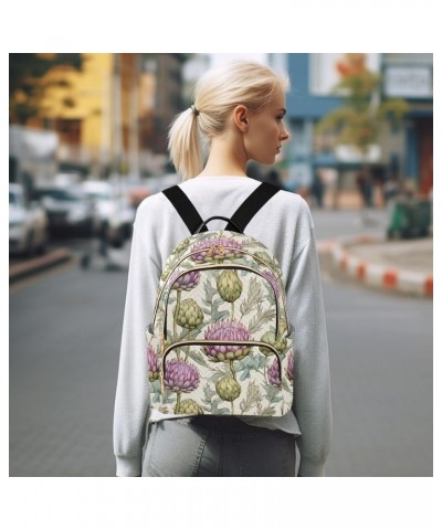 Watercolor Purple Flower Fashion Backpack Purse for Women, Casual Daypacks, Ladies Gift for Traveling Hiking Multicolor Small...