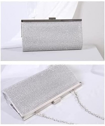 Evening Bag Both Side Sparkly Bag， Ladies Clutch Bag Rhinestone Evening Bag Party Chain Bag (Color : Silver) Gold $20.25 Even...