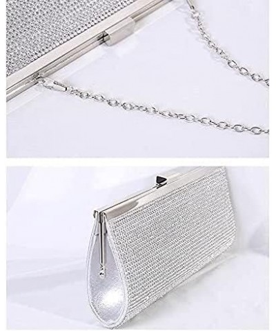 Evening Bag Both Side Sparkly Bag， Ladies Clutch Bag Rhinestone Evening Bag Party Chain Bag (Color : Silver) Gold $20.25 Even...