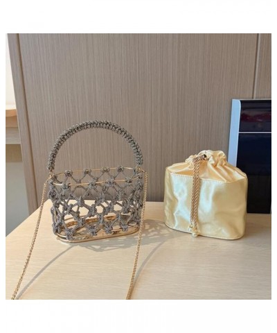 Pearl Top Handle Purse for Women Elegant Metal Bucket Bag Glitter Evening Clutches for Wedding Party Prom A-gold $24.19 Eveni...