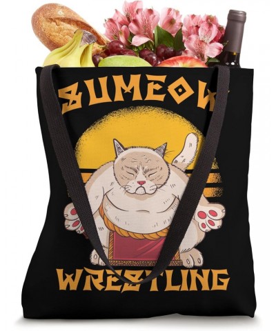 Sumo Cat Japanese Shirt Japanese Funny Kawaii Cat Art Tote Bag $15.95 Totes