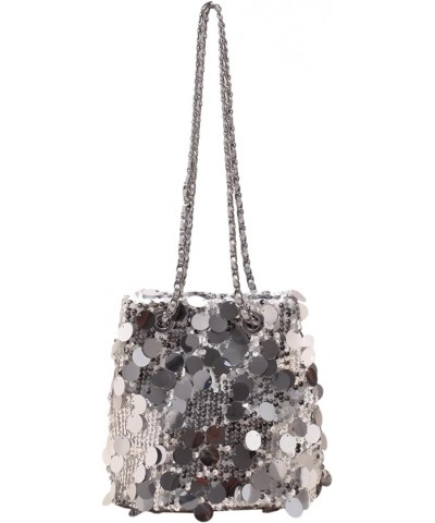 Glitter Sequin Evening Shoulder Crossbody Bag Women Bling Handbag and Purse Sparkly Prom Party Bucket Bag Silver $12.04 Eveni...