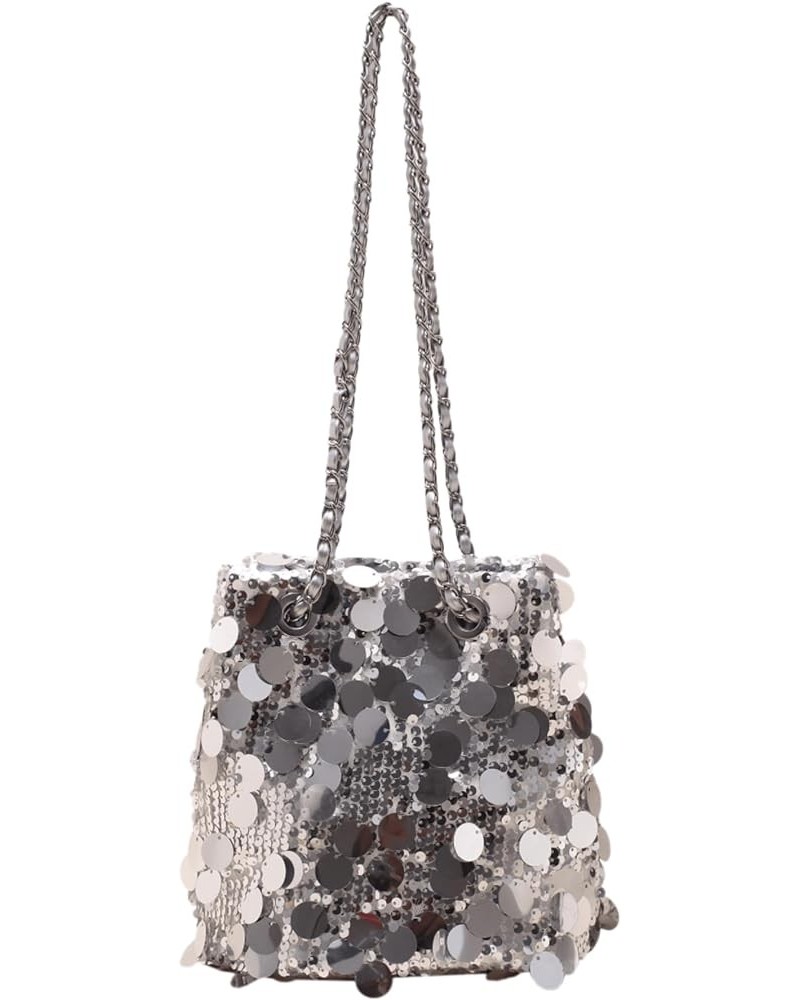 Glitter Sequin Evening Shoulder Crossbody Bag Women Bling Handbag and Purse Sparkly Prom Party Bucket Bag Silver $12.04 Eveni...