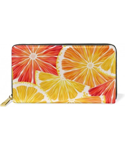 Women Leather Wallet Lemonade Multi Functions Zipper Clutch Purse Cards Holder Long $18.47 Wallets