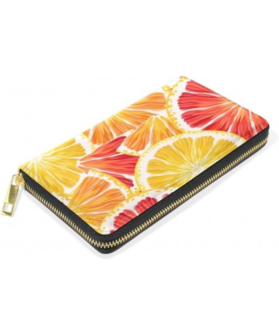 Women Leather Wallet Lemonade Multi Functions Zipper Clutch Purse Cards Holder Long $18.47 Wallets