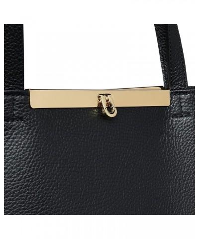 Leather A4 Tote Black (Black 19-3911tcx) $47.05 Handbags