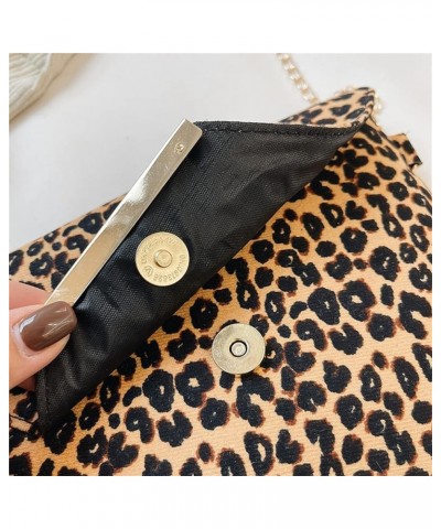 Women's Fashion Leopard Print Bag Coin Purse Shoulder Bag Chain Bag Khaki One Size $10.81 Shoulder Bags