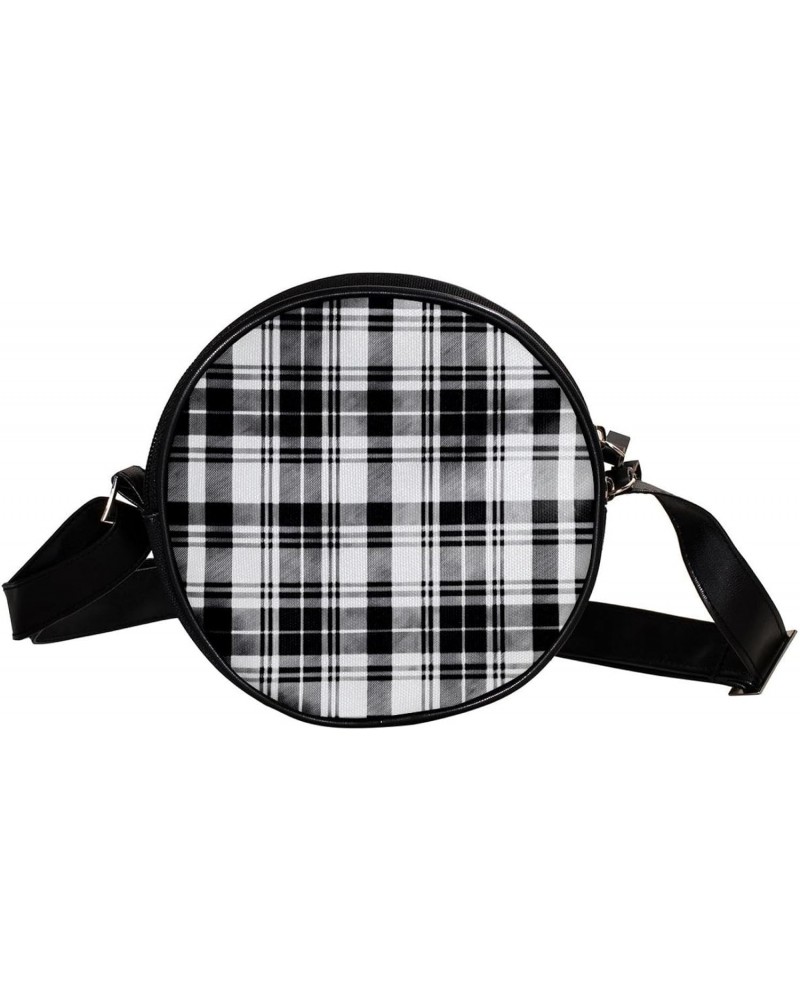 Crossbody Bags for Women,Crossbody Bag Men,Small Sling Bag,Black and White Plaid,Crossbody Purse $10.53 Crossbody Bags