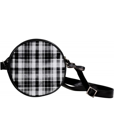 Crossbody Bags for Women,Crossbody Bag Men,Small Sling Bag,Black and White Plaid,Crossbody Purse $10.53 Crossbody Bags