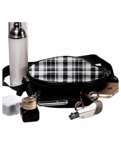 Crossbody Bags for Women,Crossbody Bag Men,Small Sling Bag,Black and White Plaid,Crossbody Purse $10.53 Crossbody Bags