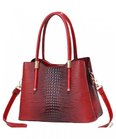 Designer Crocodile Print Tote Bags and Wallets - Women's Leather Tote Small Top Handle Satchel Underarm Bag Kaqise $19.72 Totes