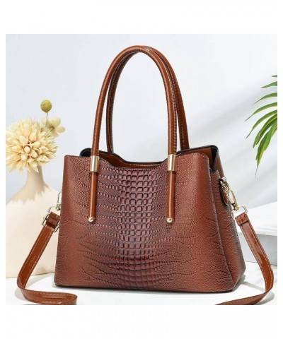 Designer Crocodile Print Tote Bags and Wallets - Women's Leather Tote Small Top Handle Satchel Underarm Bag Kaqise $19.72 Totes